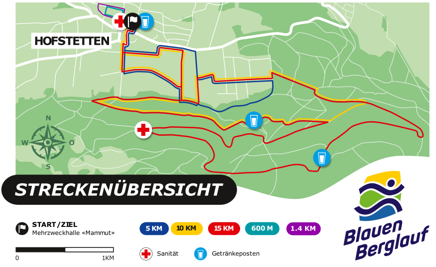 Blauen Berglauf Streckenübersicht